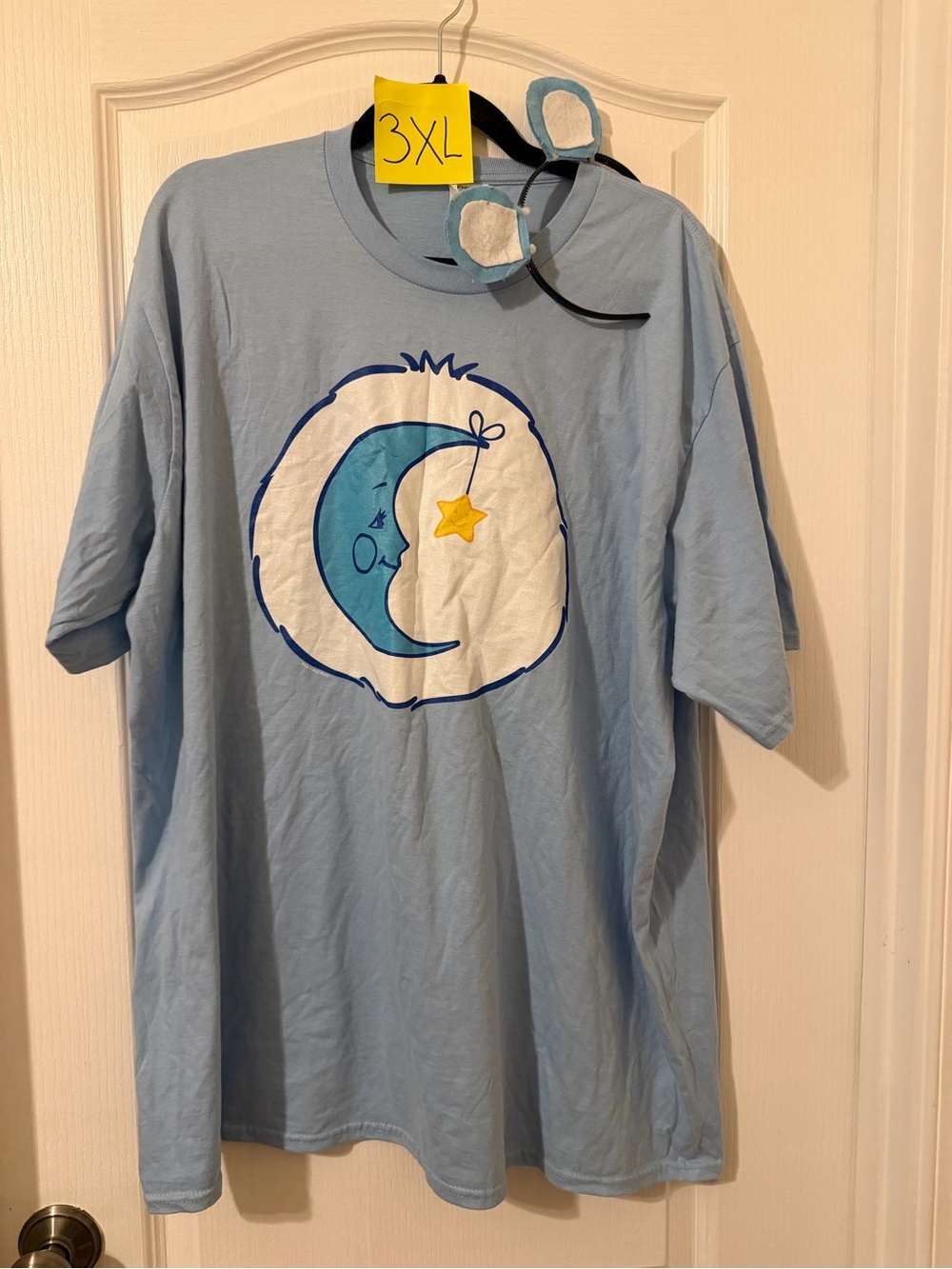 Port and Company Light Blue Moon & Star Graphic Tee